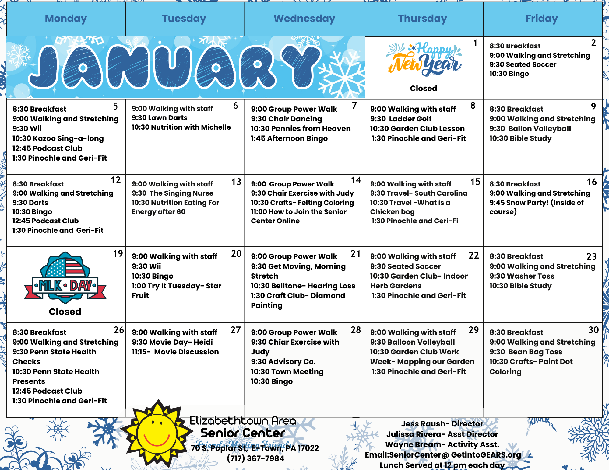 Activities Calendar