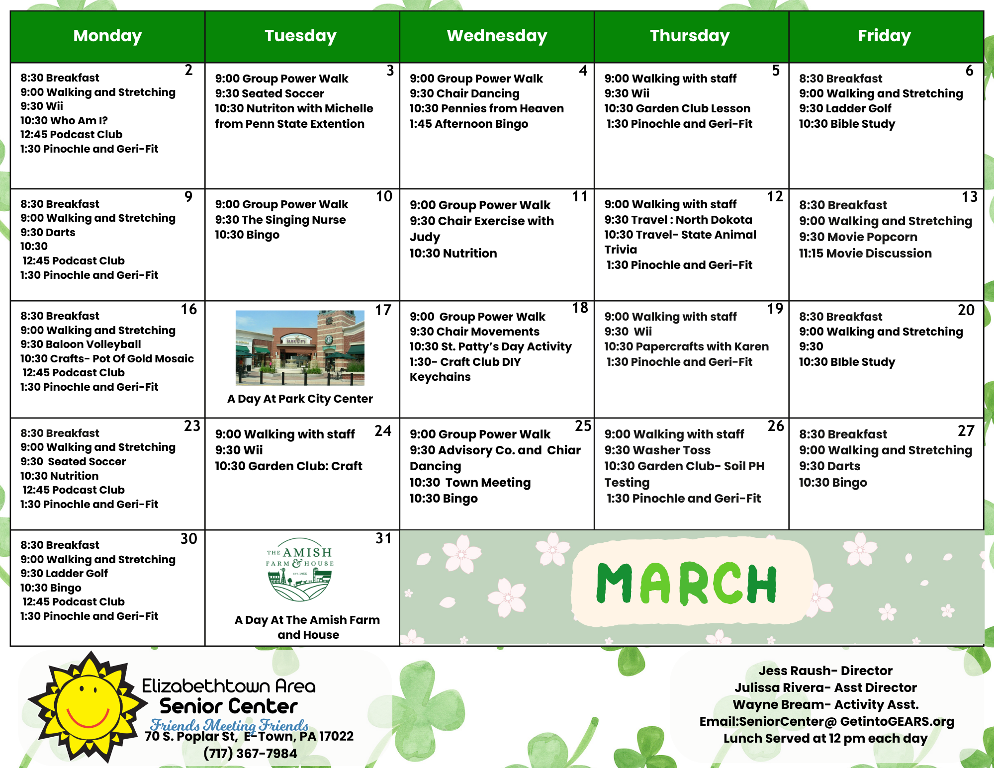 Activities Calendar