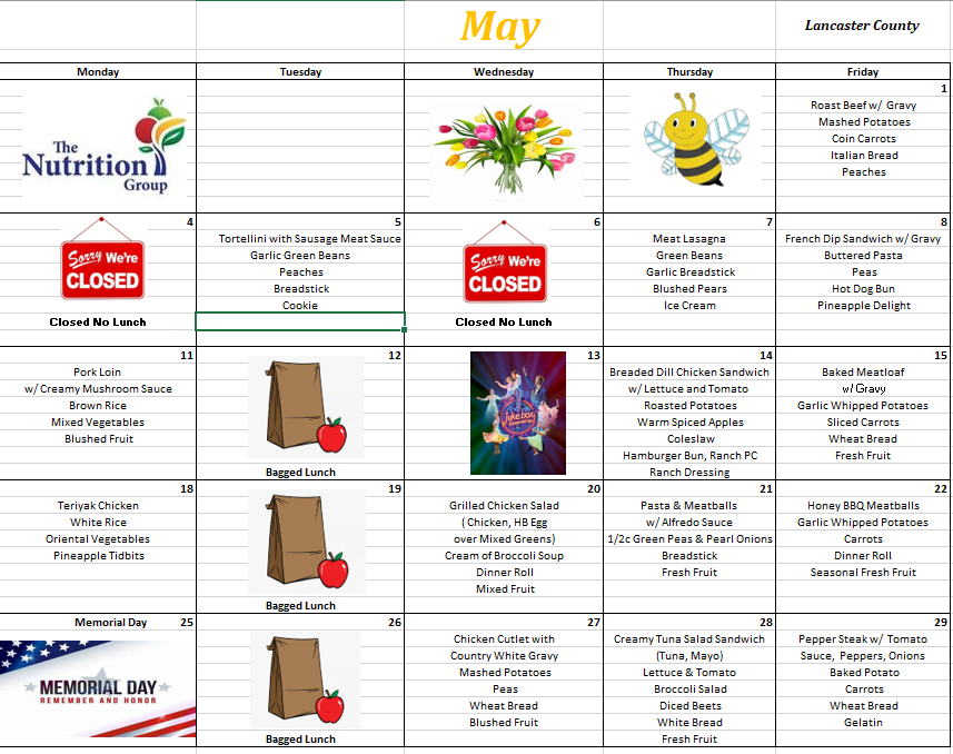 Lunch Calendar