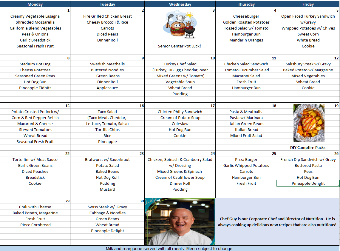 Lunch Calendar