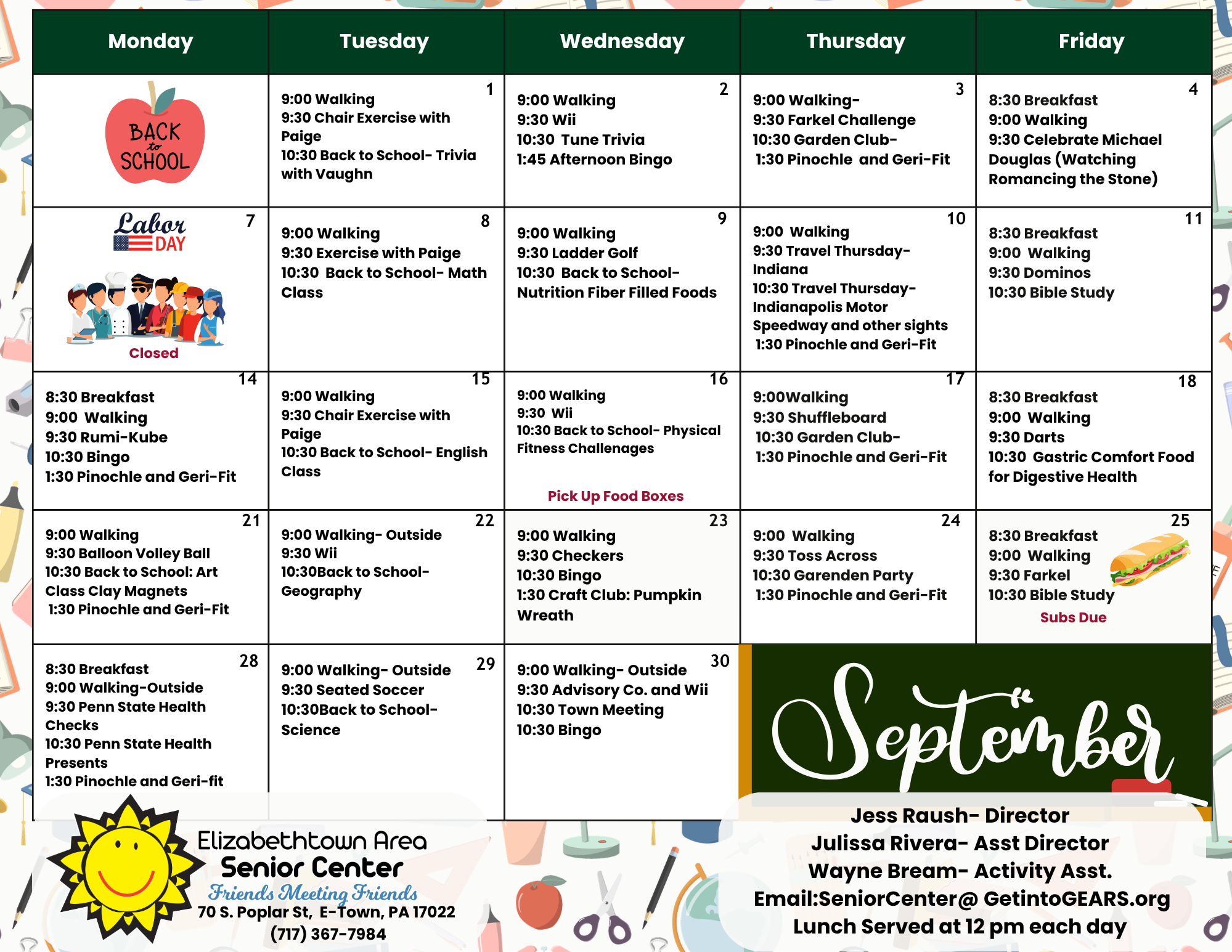 Activities Calendar