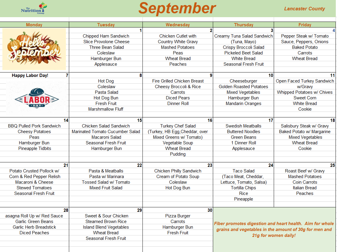 Lunch Calendar