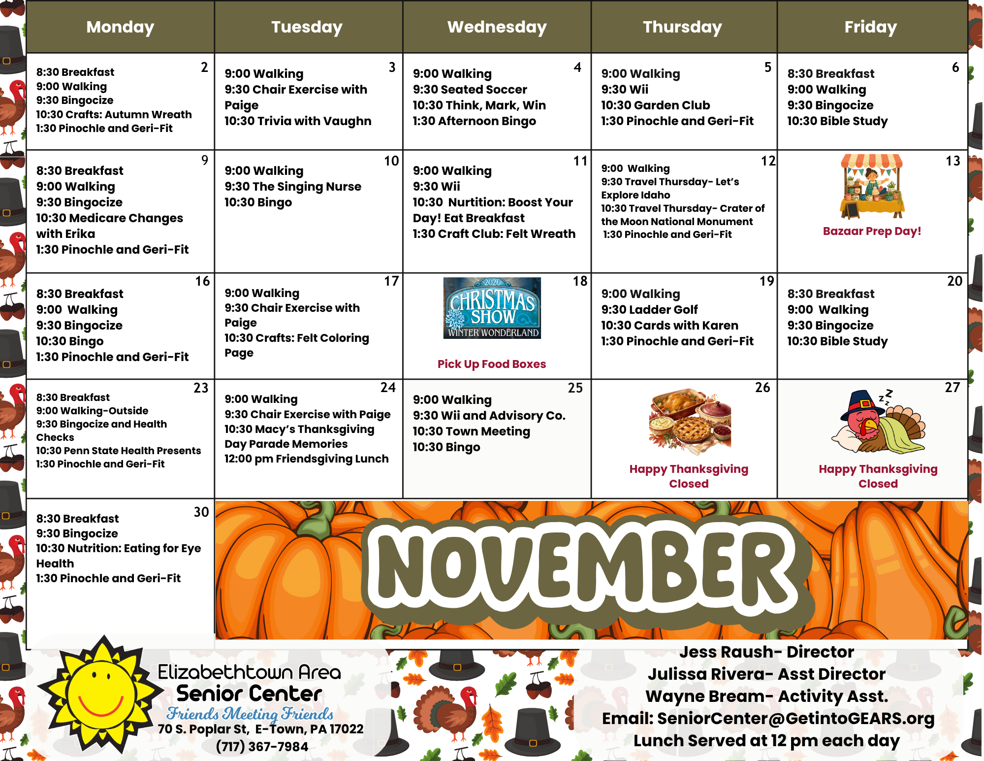 Activities Calendar